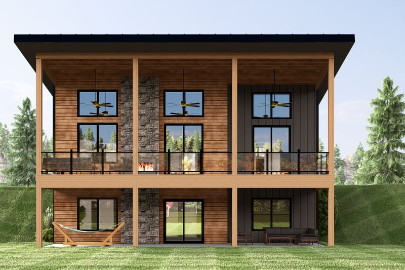 Architectural House Design - Exterior - Rear Elevation for Modern House Plan #1064-319 - 2 bed, 2 bath