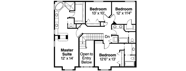 Farmhouse Floor Plan - Upper Floor Plan #124-529
