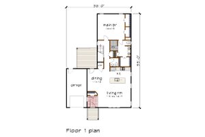 Floor Plan - Main Floor for Modern House Plan #79-320 - 3 bed, 2.5 bath