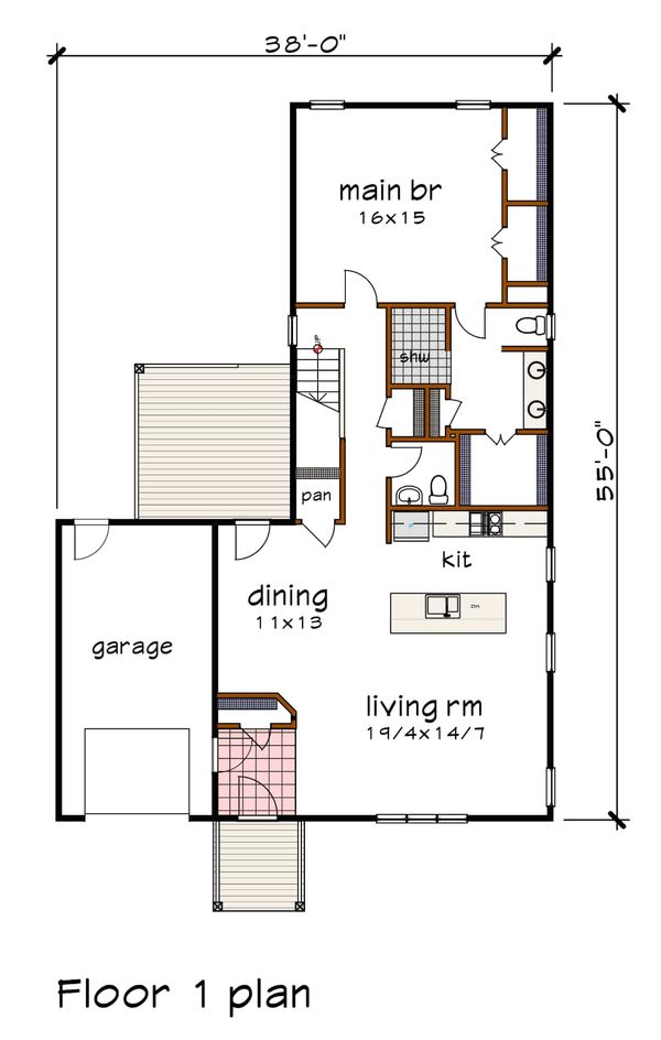 Architectural House Design - Modern Floor Plan - Main Floor Plan #79-320
