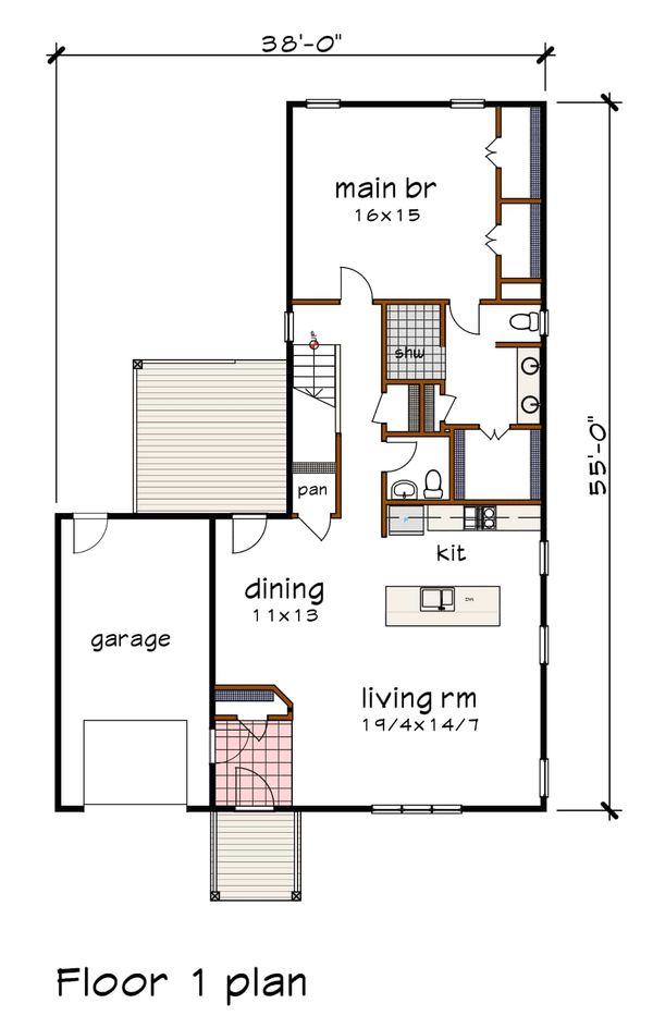 House Plan Design - Modern Floor Plan - Main Floor Plan #79-320