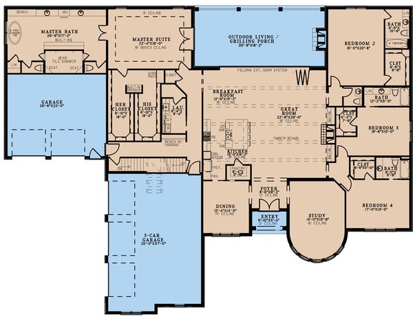 Dream House Plan - European Floor Plan - Main Floor Plan #923-298