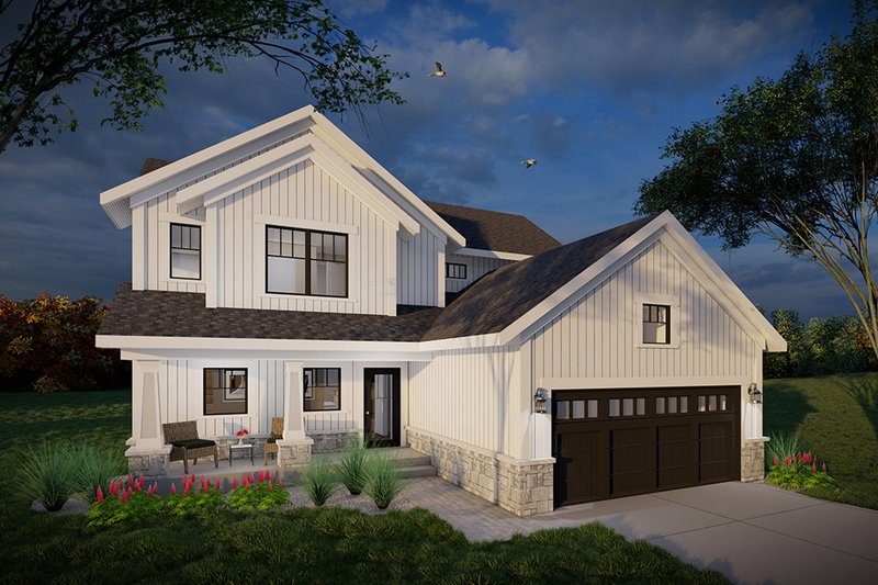 Home Plan - Farmhouse Exterior - Front Elevation Plan #70-1510