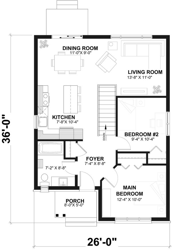 Architectural House Design - Modern Floor Plan - Main Floor Plan #23-695