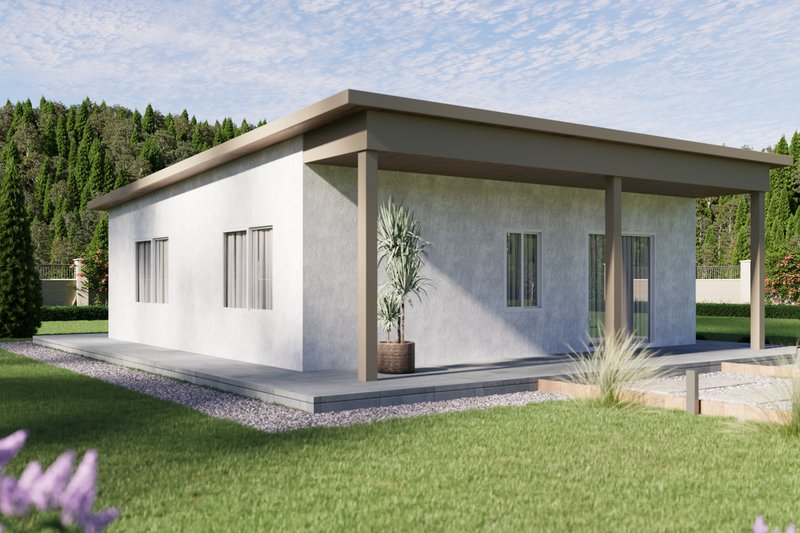 House Plan Design - Exterior - Front Elevation 3 for Modern House Plan #1106-64 - 2 bed, 2 bath