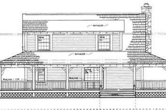Exterior - Rear Elevation 4 for Farmhouse House Plan #72-110 - 3 bed, 2.5 bath