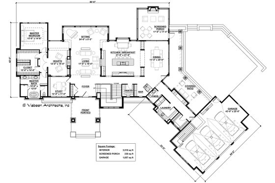 Floor Plan - Main Floor for Contemporary House Plan #928-287 - 4 bed, 3.5 bath