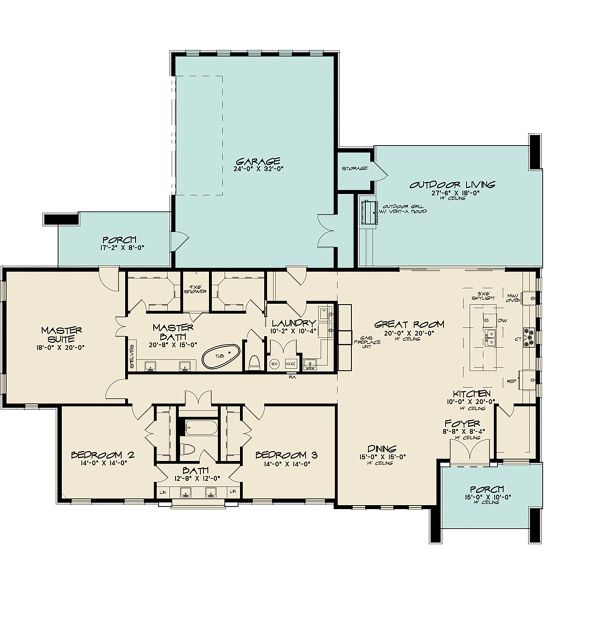 Contemporary Floor Plan - Main Floor Plan #17-3392