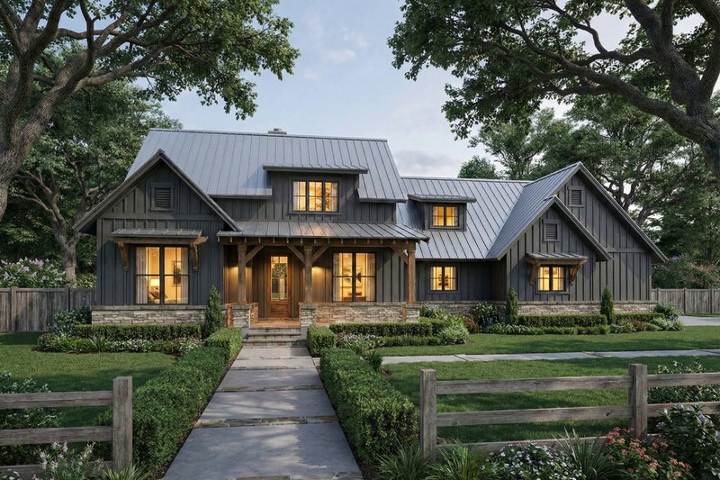 Dream House Plan - Exterior - Front Elevation 5 for Farmhouse House Plan #120-281 - 3 bed, 2 bath