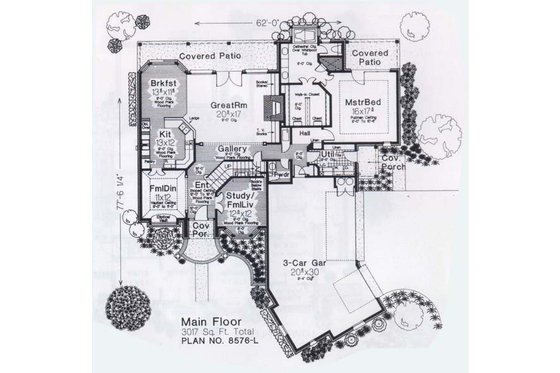 Floor Plan - Main Floor for European House Plan #310-904 - 4 bed, 3.5 bath