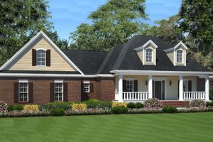 Southern Exterior - Front Elevation Plan #21-302