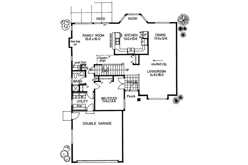 Dream House Plan - Floor Plan - Main Floor for Modern House Plan #126-220 - 4 bed, 3 bath