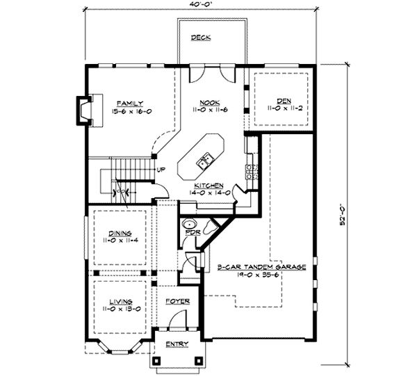Craftsman Floor Plan - Main Floor Plan #132-219