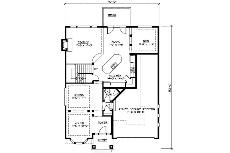 Home Plan - Floor Plan - Main Floor for Craftsman House Plan #132-219 - 4 bed, 3.5 bath