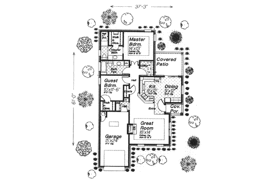 Floor Plan - Main Floor for European House Plan #310-564 - 2 bed, 2 bath