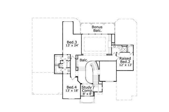 Floor Plan - Upper Floor for European House Plan #411-752 - 4 bed, 3.5 bath