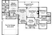 Craftsman Style House Plan - 3 Beds 2 Baths 1818 Sq/Ft Plan #21-357 
