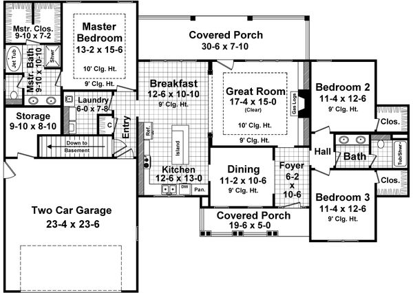 Architectural House Design - Craftsman Floor Plan - Main Floor Plan #21-357