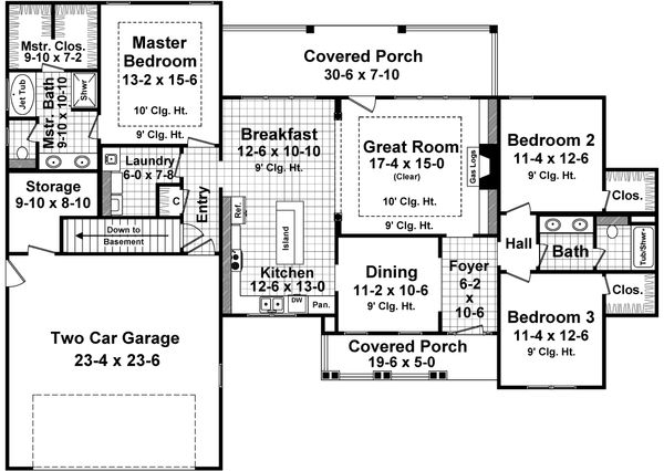 Dream House Plan - Craftsman Floor Plan - Main Floor Plan #21-357