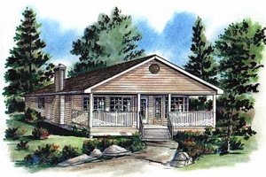 Ranch Exterior - Front Elevation Plan #18-161