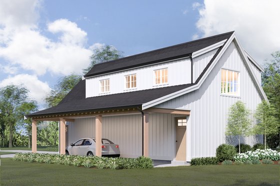 Exterior - Rear Elevation for Farmhouse House Plan #1114-10 - 2 bed, 1 bath
