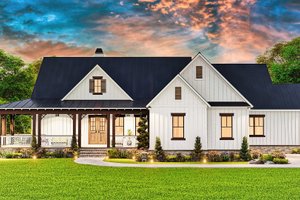 Exterior - Front Elevation 3 for Farmhouse House Plan #54-575 - 3 bed, 2.5 bath