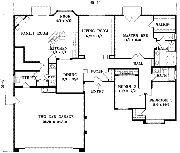 Adobe / Southwestern Floor Plan - Main Floor Plan #1-770