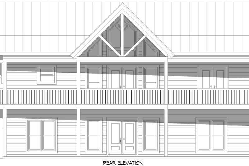 House Design - Exterior - Rear Elevation for Craftsman House Plan #932-1085 - 3 bed, 2.5 bath