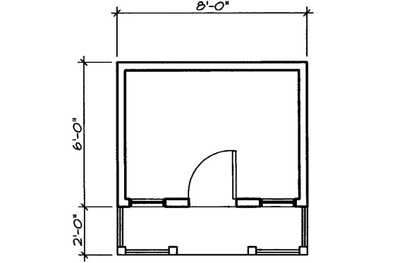 Floor Plan - Main Floor for Cottage House Plan #23-460, 0 bath