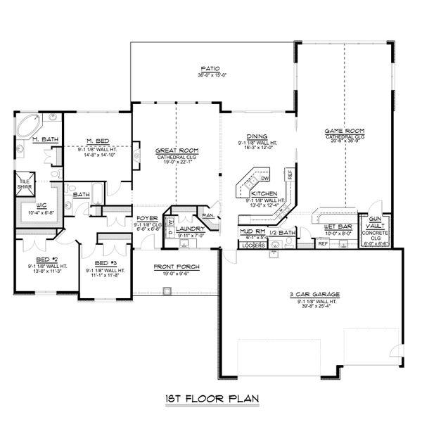 Home Plan - Ranch Floor Plan - Main Floor Plan #1064-64