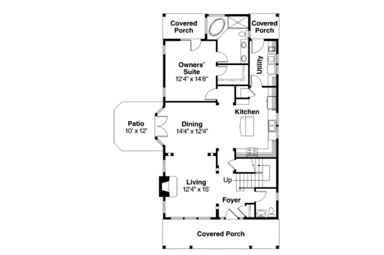 Floor Plan - Main Floor for Country House Plan #124-682 - 3 bed, 2.5 bath