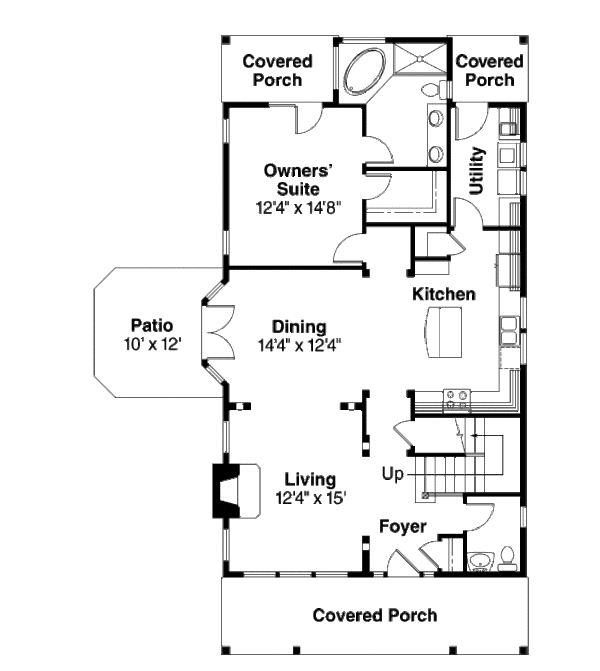 House Plan Design - Country Floor Plan - Main Floor Plan #124-682
