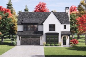 House Blueprint - Tudor Exterior - Front Elevation Plan #1096-174