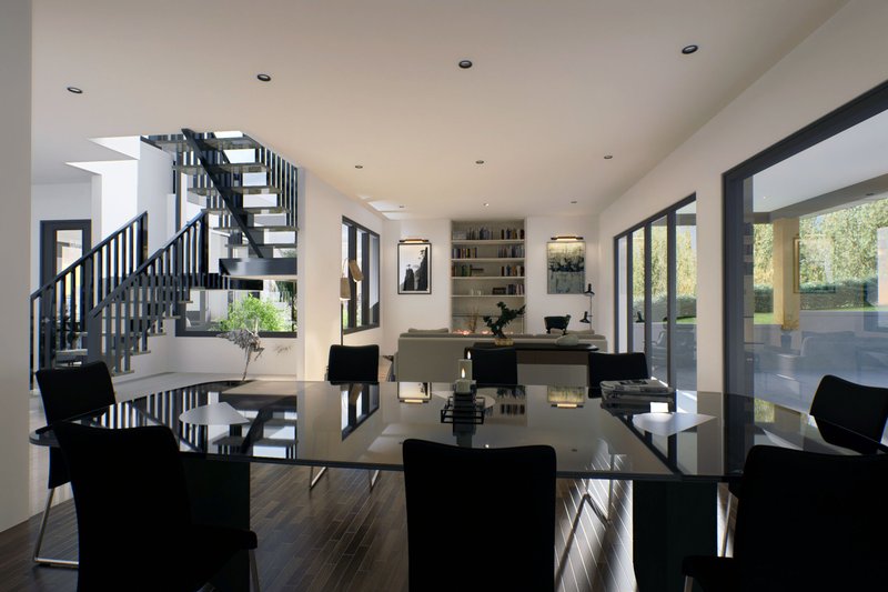 Dream House Plan - Interior - Family Room for Modern House Plan #1101-12 - 3 bed, 3.5 bath