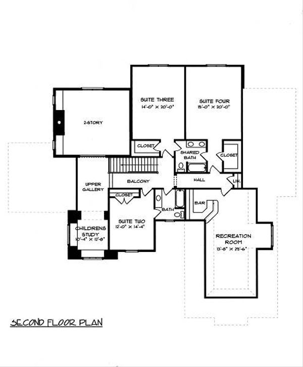 Home Plan - European Floor Plan - Upper Floor Plan #413-148