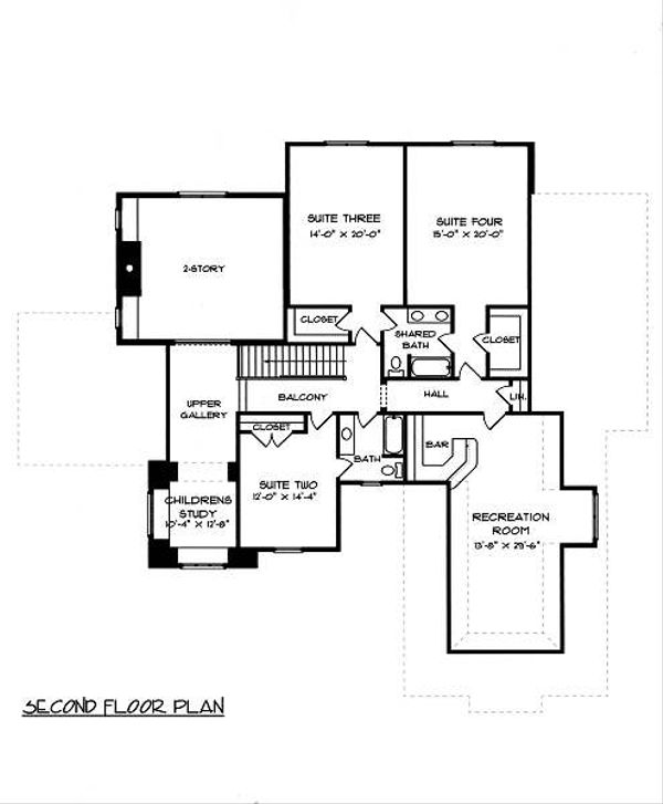 Dream House Plan - European Floor Plan - Upper Floor Plan #413-148