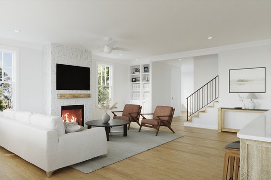 Interior - Family Room 1 for Bungalow House Plan #461-91 - 4 bed, 3.5 bath