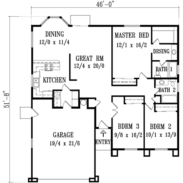 Architectural House Design - Adobe / Southwestern Floor Plan - Main Floor Plan #1-413