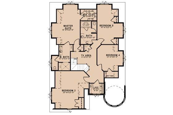 Floor Plan - Upper Floor for European House Plan #923-288 - 4 bed, 2.5 bath