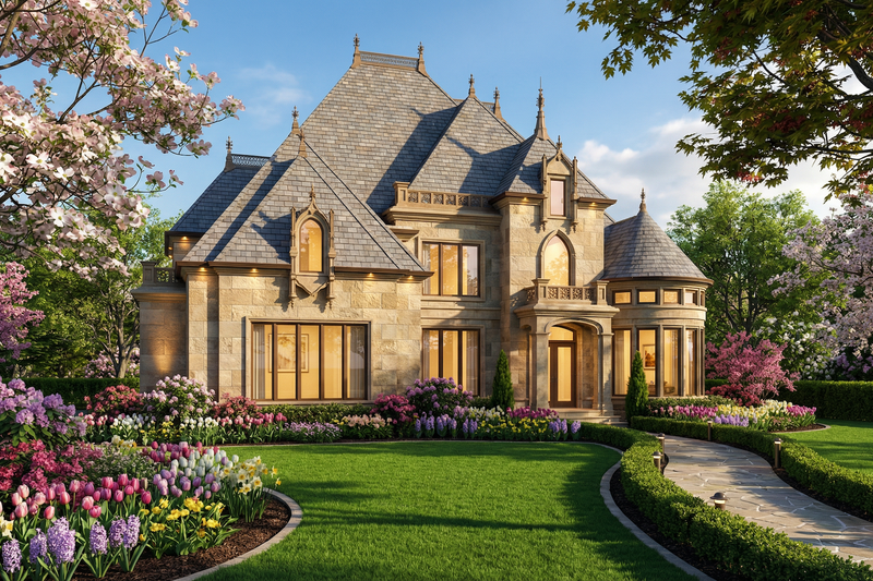 Dream House Plan - Exterior - Front Elevation 3 for European House Plan #119-323 - 4 bed, 3.5 bath