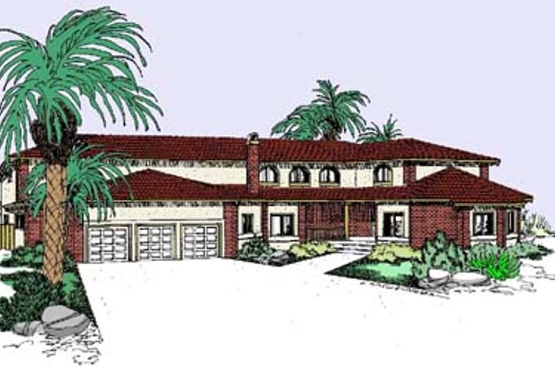 House Plan Design - Mediterranean Exterior - Front Elevation Plan #60-529