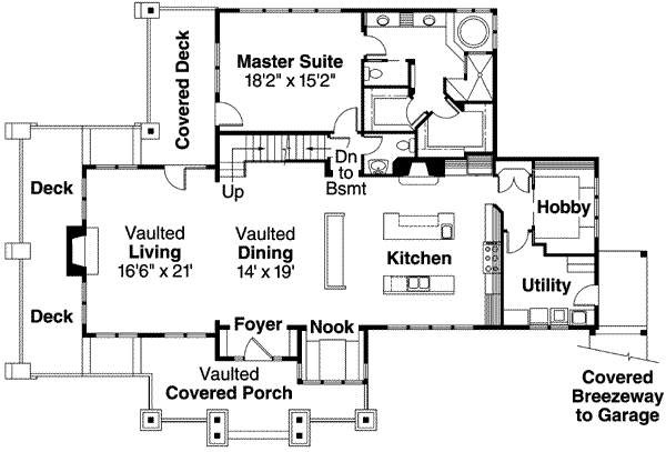 House Plan Design - Prairie Floor Plan - Main Floor Plan #124-553