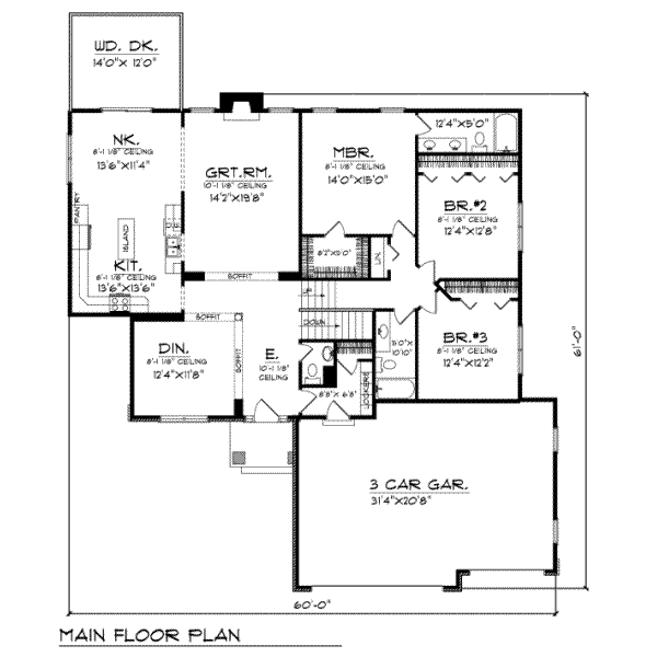 House Plan Design - Traditional Floor Plan - Main Floor Plan #70-260