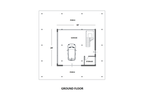 Floor Plan - Lower Floor for Modern House Plan #542-17 - 3 bed, 3 bath