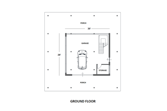 Floor Plan - Lower Floor for Modern House Plan #542-17 - 3 bed, 3 bath