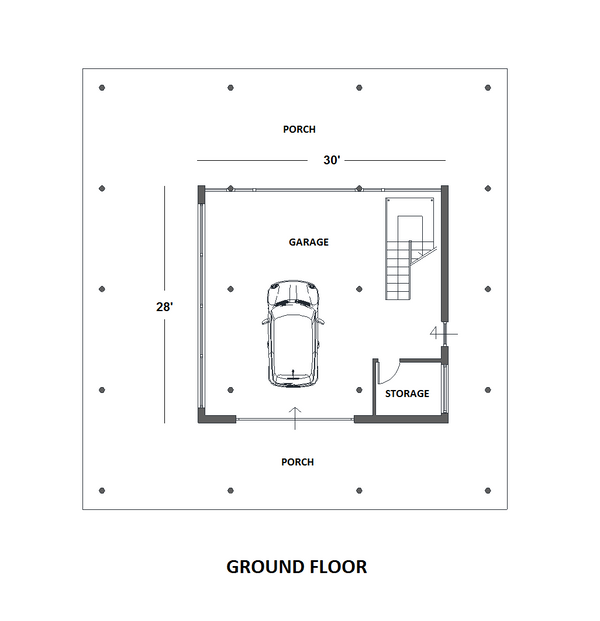 Modern Floor Plan - Lower Floor Plan #542-17