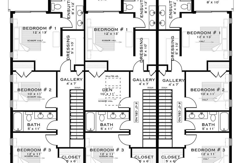 Architectural House Design - Exterior - Front Elevation 4 for Contemporary House Plan #1101-28 - 8 bed, 6.5 bath
