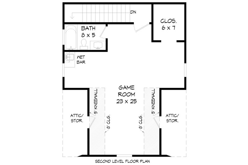 Home Plan - Floor Plan - Upper Floor for Traditional House Plan #932-672, 1 bath