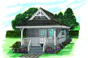 Cottage Exterior - Front Elevation Plan #47-639