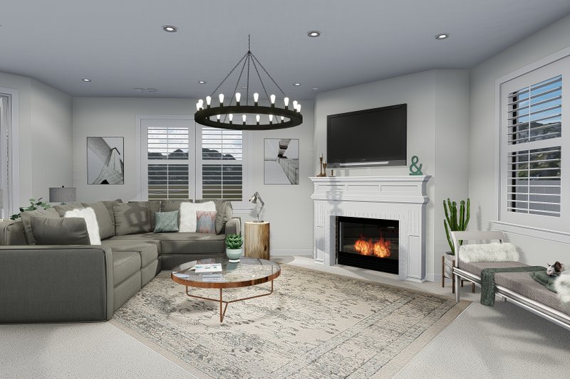 House Plan Design - Interior - Family Room 1 for Craftsman House Plan #1060-65 - 3 bed, 2.5 bath